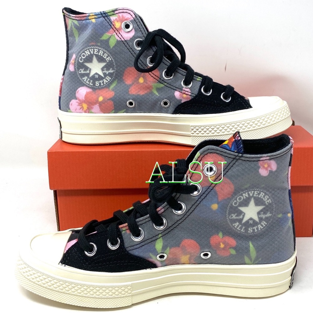 Converse Chuck 70 High Black Multi Canvas Casual Women's Sneakers Size 168260C - Picture 4 of 9